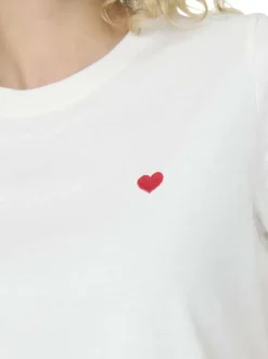 T-shirt en coton blanc uni avec une coupe droite et un col rond