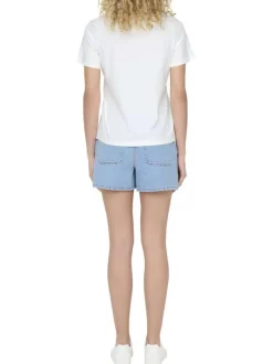 T-shirt en coton blanc uni avec une coupe droite et un col rond