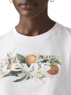 T-shirt en coton blanc uni avec une coupe droite et un col rond