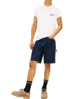 T-shirt en coton blanc uni avec une coupe droite et un col rond