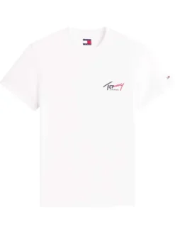 T-shirt en coton blanc uni avec une coupe droite et un col rond