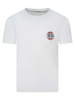 T-shirt en coton blanc uni avec une coupe droite et un col rond
