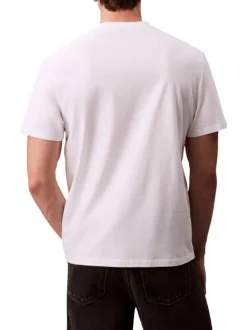 T-shirt en coton blanc uni avec une coupe droite et un col rond