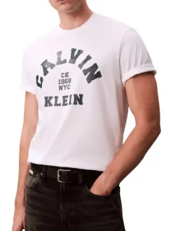 T-shirt en coton blanc uni avec une coupe droite et un col rond
