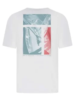 T-shirt en coton blanc uni avec une coupe droite et un col rond