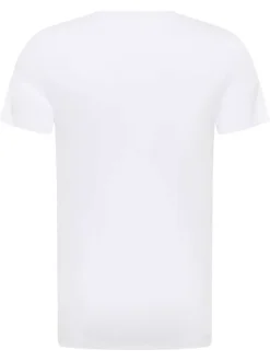 T-shirt en coton blanc uni avec une coupe droite et un col rond
