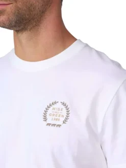 T-shirt en coton blanc uni avec une coupe droite et un col rond