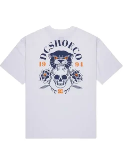T-shirt en coton blanc uni avec une coupe droite et un col rond