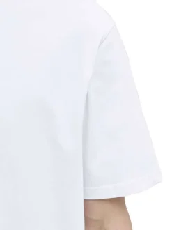 T-shirt en coton blanc uni avec une coupe droite et un col rond