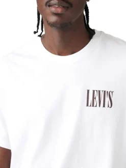 T-shirt en coton blanc uni avec une coupe droite et un col rond