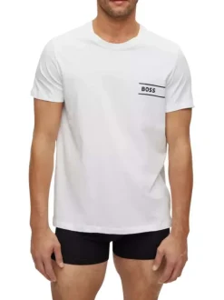 T-shirt en coton blanc uni avec une coupe regular fit un col rond