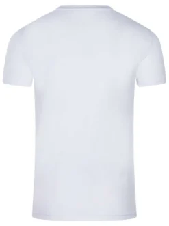 T-Shirt en coton blanc uni coupe droite col rond