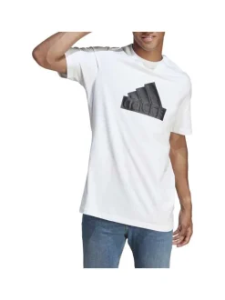 T-shirt en coton blanc uni à coupe droite et un large logo noir débossé