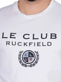 T-shirt en coton blanc uni pourvu de manches courtes et d'un col rond