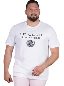 T-shirt en coton blanc uni pourvu de manches courtes et d'un col rond