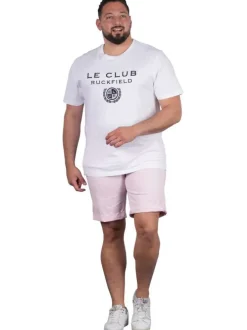 T-shirt en coton blanc uni pourvu de manches courtes et d'un col rond