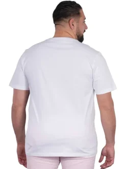 T-shirt en coton blanc uni pourvu de manches courtes et d'un col rond