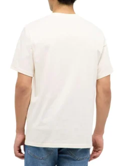 T-shirt en coton blanc uni pourvu de manches courtes et d'une coupe droite