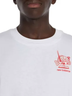 T-shirt en coton blanc uni pourvu d'un col rond et de manches courtes