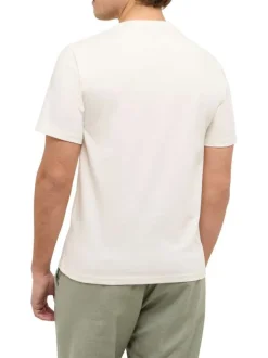 T-shirt en coton blanc uni pourvu d'un col rond et de manches courtes