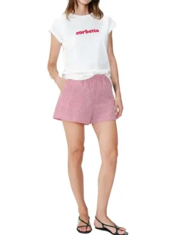 T-shirt en coton blanc uni pourvu d'un col rond et d'une coupe droite