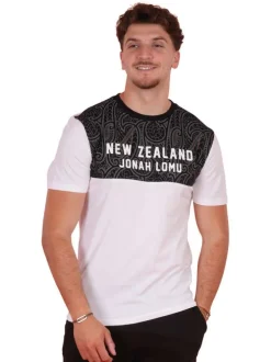 T-shirt en coton blanc uni pourvu d'un col rond et d'une coupe droite