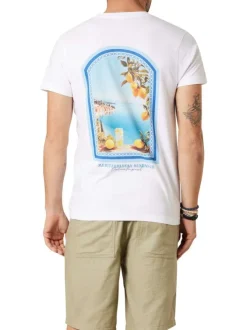 T-shirt en coton blanc uni pourvu d'une coupe droite et de manches courtes