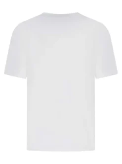 T-shirt en coton blanc uni pourvu d'une coupe droite et des manches courtes