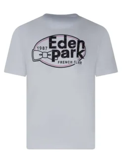 T-shirt en coton blanc uni pourvu d'une coupe droite et d'un col rond