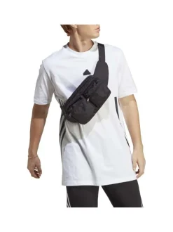 T-shirt en coton blanc uni une coupe droite et un logo poitrine en contraste