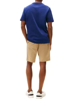 T-shirt en coton bleu fantaisie avec un col rond et des manches courtes