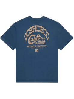 T-shirt en coton bleu marine uni avec une coupe droite et un col rond