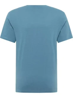 T-shirt en coton bleu orné d'un imprimé fantaisie et d'un col rond