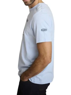 T-shirt en coton ciel à coupe droite orné d'un imprimé de voiture