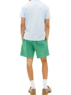 T-shirt en coton ciel imprimé avec une coupe droite et un col rond