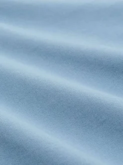 T-shirt en coton ciel uni avec une coupe droite et un col rond