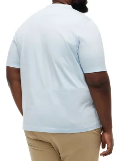 T-shirt en coton ciel uni pourvu d'un col rond et de manches courtes