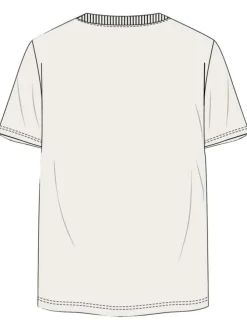 T-shirt en coton écru imprimé son goku coupe droite col rond
