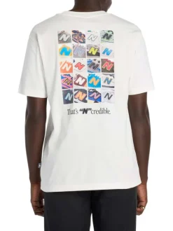 T-shirt en coton écru uni pourvu d'une coupe droite et d'un col rond