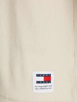 T-shirt en coton en transition beige uni coupe droite col rond