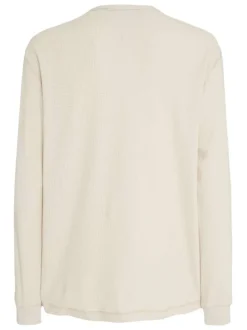 T-shirt en coton en transition beige uni coupe droite col rond