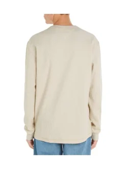 T-shirt en coton en transition beige uni coupe droite col rond