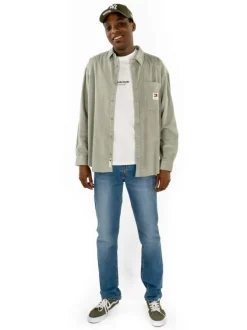 T-shirt en coton en transition blanc uni coupe droite col rond
