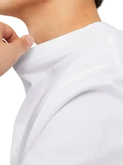 T-shirt en coton en transition blanc uni coupe droite col rond
