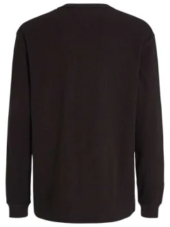 T-shirt en coton en transition noir uni coupe droite col rond