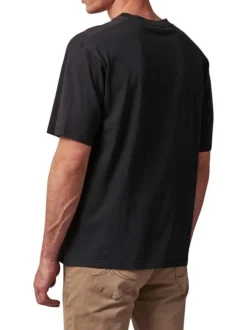 T-shirt en coton gris anthracite imprimé à l'avant à coupe droite