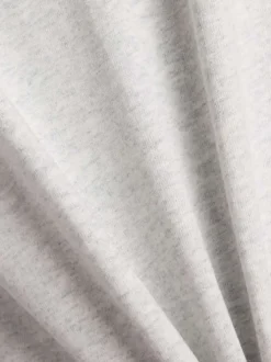 T-shirt en coton gris avec un imprimé, une coupe droite et un col rond