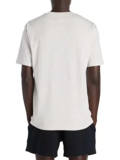 T-shirt en coton gris avec un imprimé, une coupe droite et un col rond