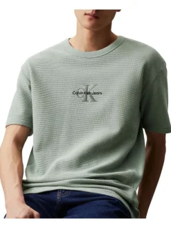 T-shirt en coton gris clair uni col rond et des manches courtes