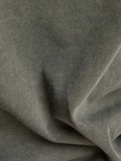 T-shirt en coton gris uni avec une coupe droite et logo iconique